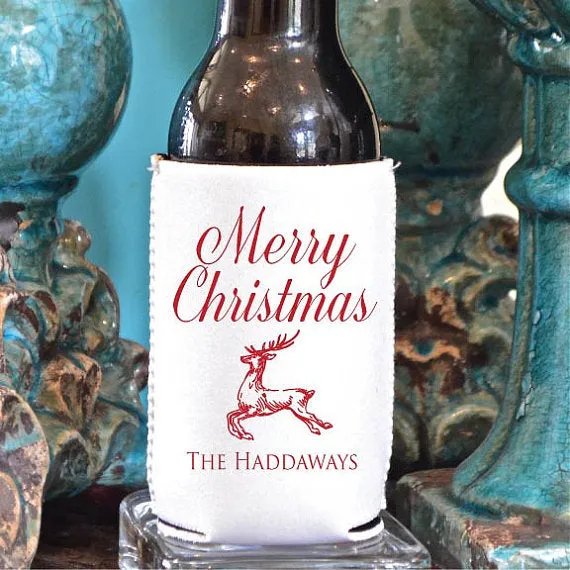 Customized Christmas Can Cooler Favors